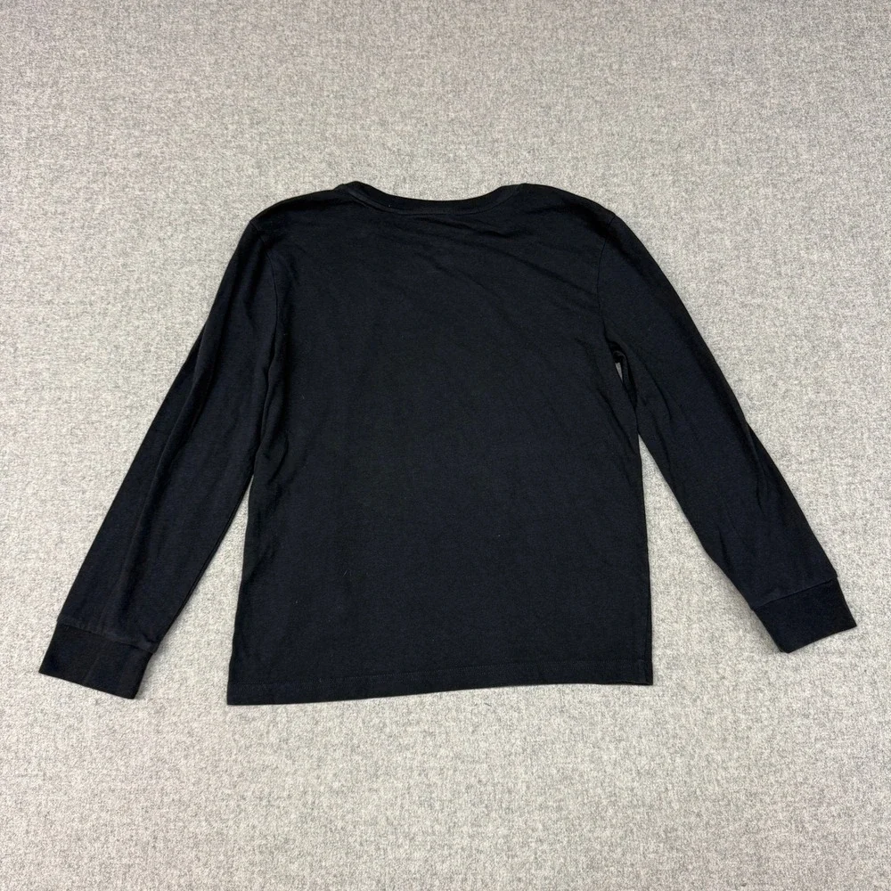 Sonoma Long Sleeve Graphic Tee Size M 10/12 Black Feelin Jolly Santa Christmas